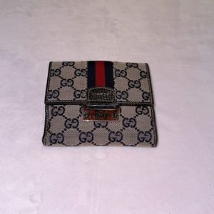 Authentic Gucci Canvas Horsebit Wallet
